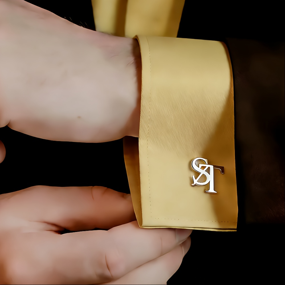 E-shop 1 Paar personalisierte Initialen-Manschettenknöpfe – Individuelles Geschenk für , Party & Feiertage, ideal für Reisen täglichen Schmuck,