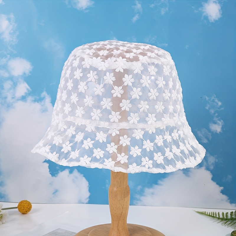This Simple Solid-color Mesh Flower Basin Hat Is A Japanese-style Fresh And Simple Hat, A Stylish Look During Outdoor Picnics And Summer
