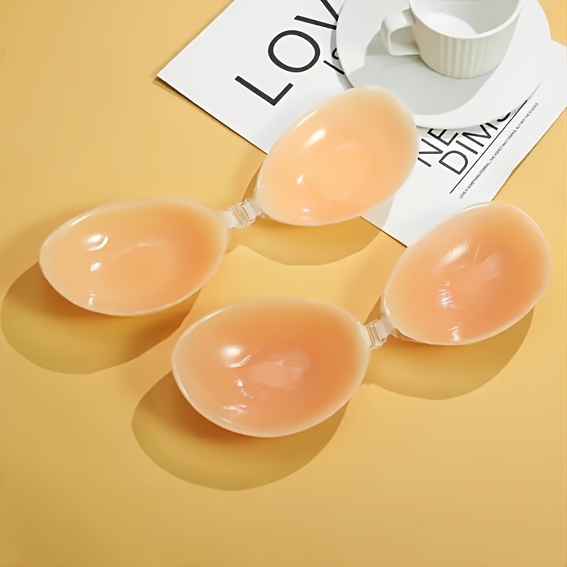 Silicone Front Clasp Strapless Push-Up Bra for Women - Seamless Adhesive Lift with Semi-Transparent Design, 100% Silicone Comfort & Hand Wash Care, Wedding Lingerie & Everyday Underwear Accessories