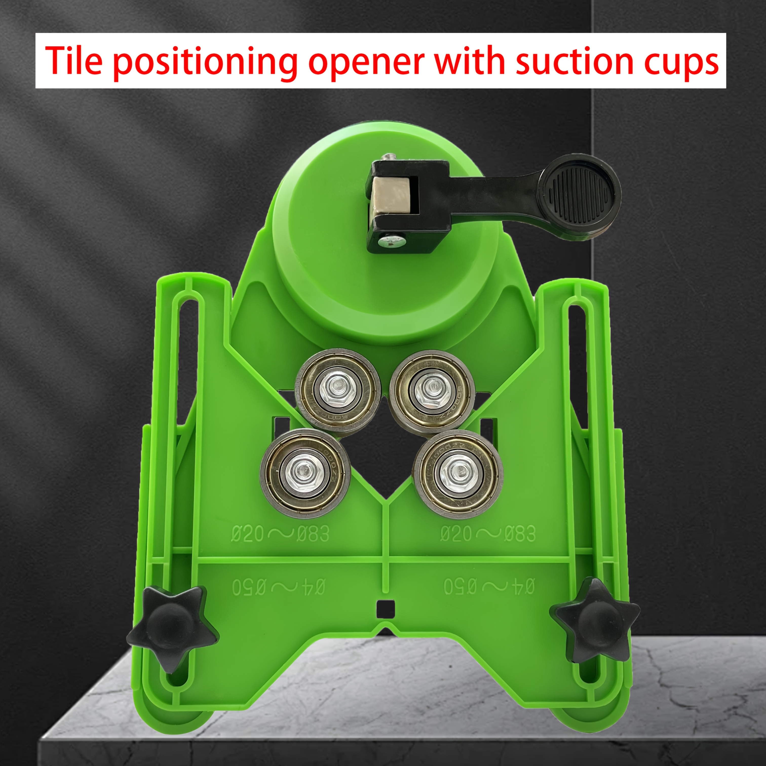 

1pc Multi-face Hole Positioning Tool For Ceramic Tile, Glass, And Marble - Green Suction Cup Drill Guide