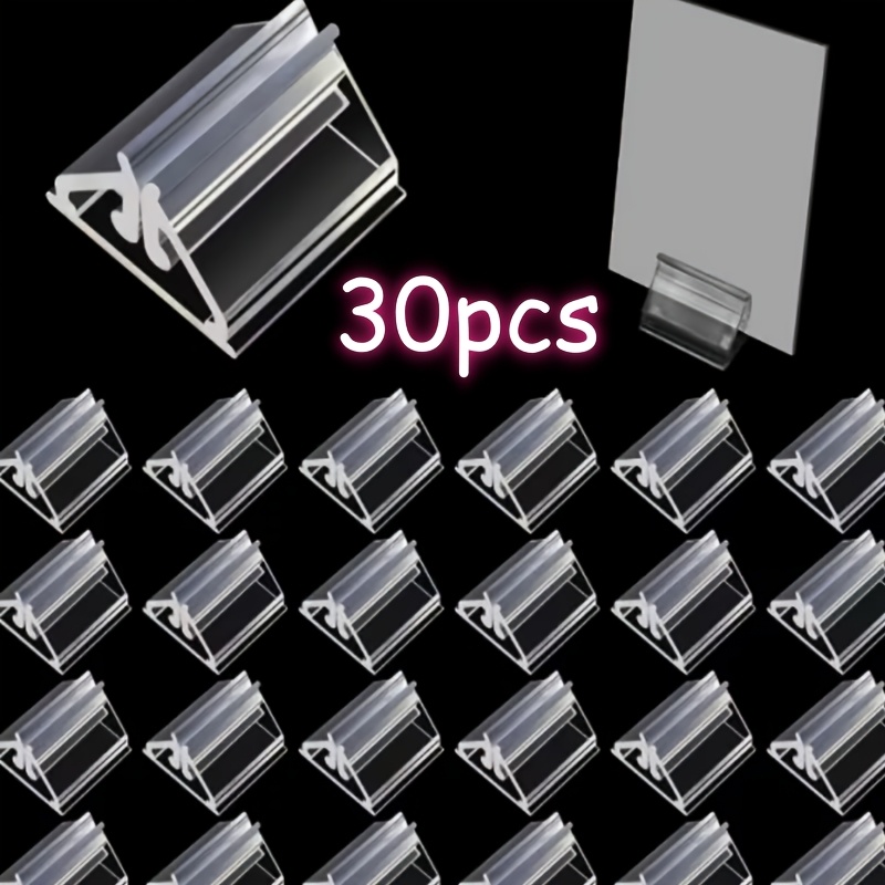TEMU 30pcs High-transparent Acrylic Display Racks, Desktop Photo And Business Card Holders, Office Workstation Card Stands, Exhibition Information