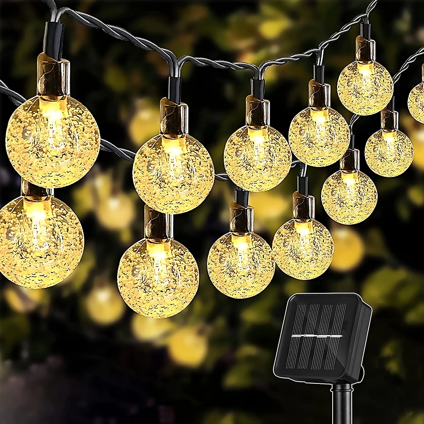 

1pc Crystal Globe String Light, 8 Modes Solar Light, Fairy String Lights, Indoor Outdoor Bedroom Party Wedding Garden Christmas Tree Decor