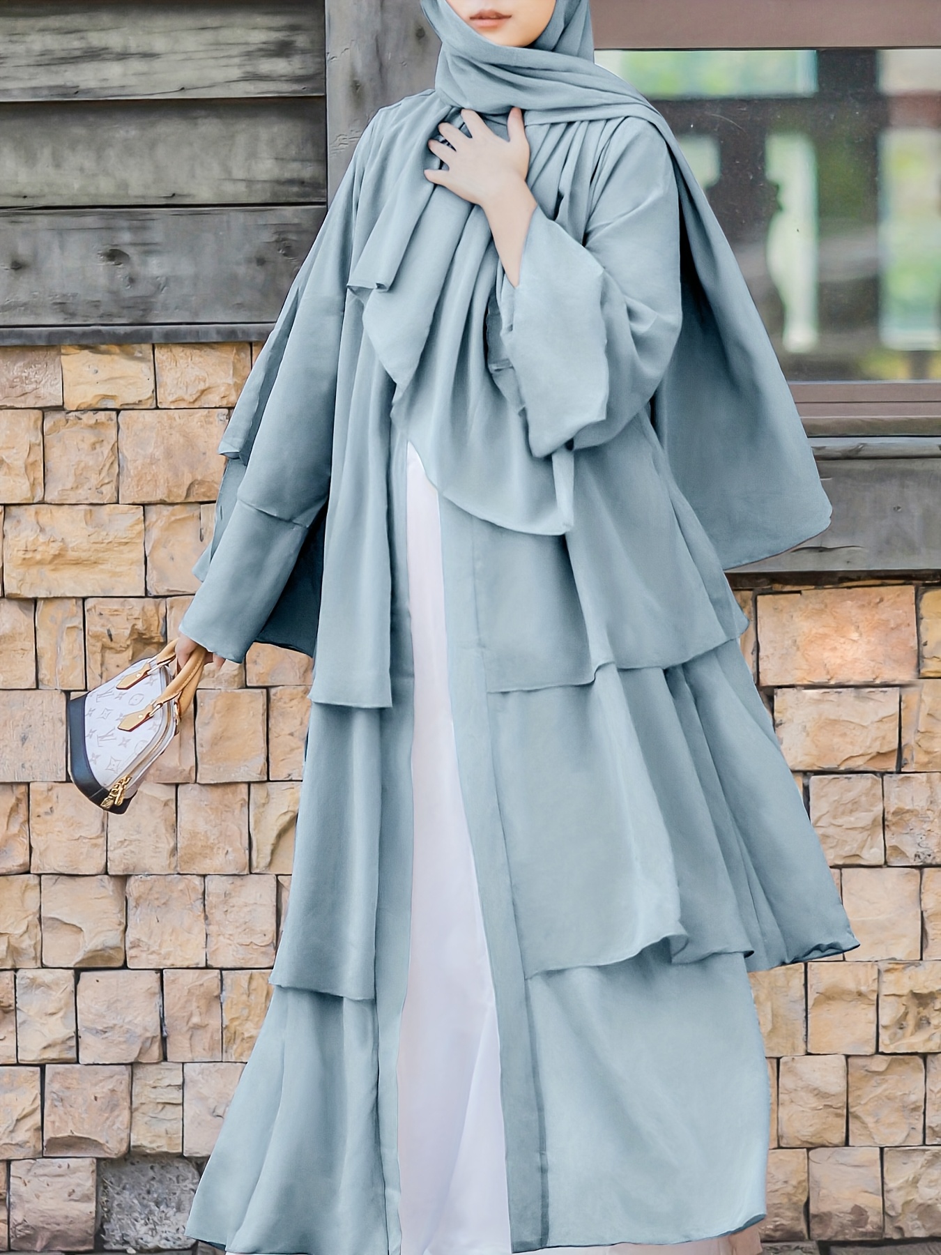 knee length dresses for ladies Beige Sleeveless Abaya Inner Slip Dress – Modora UK main image 0