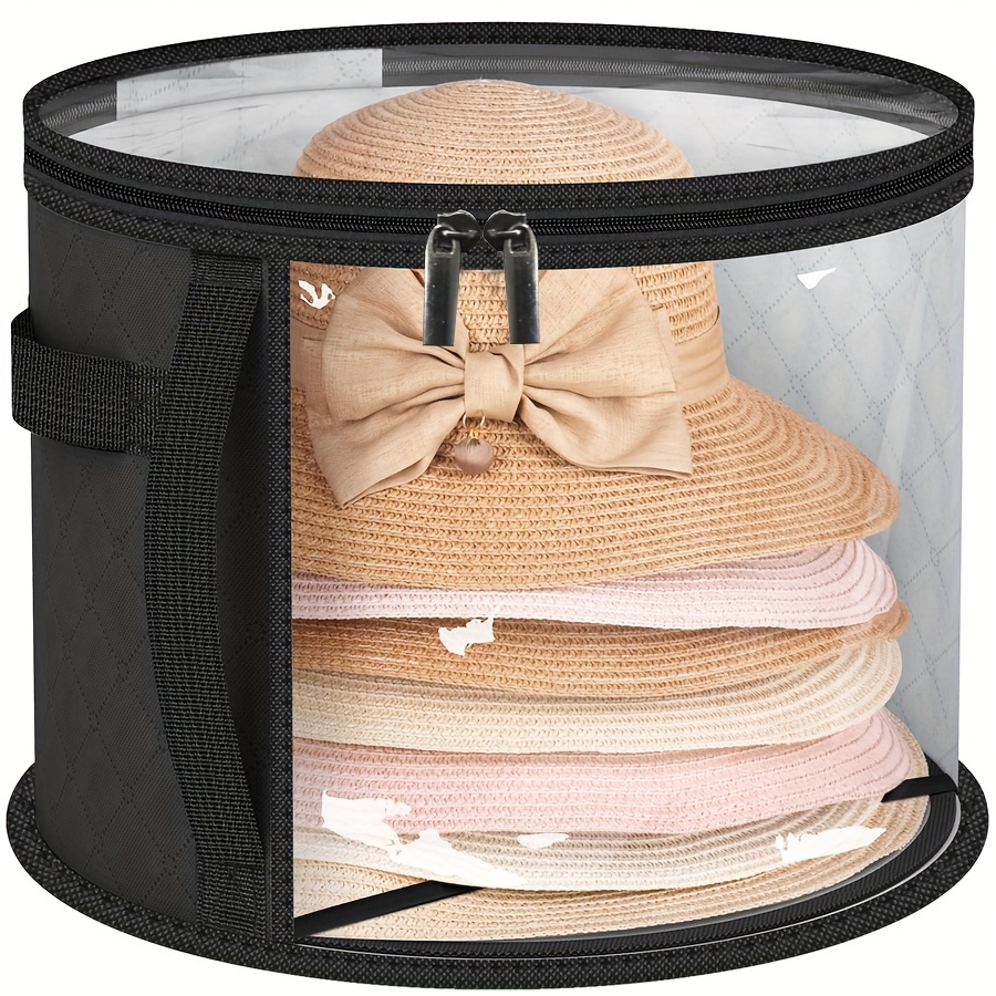 TEMU Boîte de rangement extra-large pour chapeaux, convient aux grands sacs à main et sacs fourre-tout, avec un espace pour les chapeaux de cowboy,