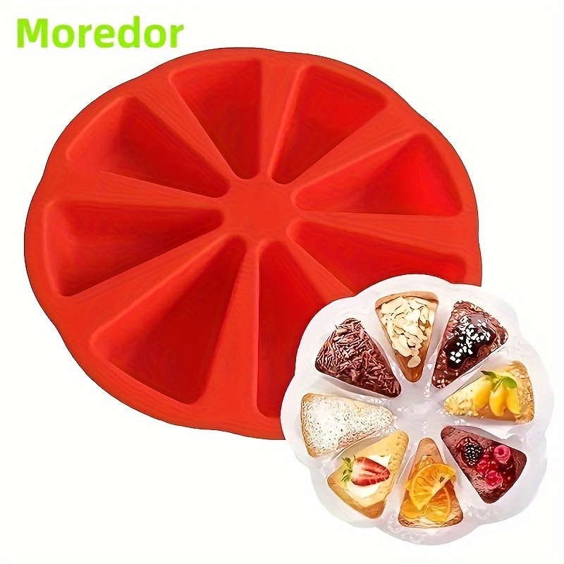 

1pc Silicone Mold, Silicone Baking Mold Easy To Release, Portion Cake Mold With 8 Triangular For Brownies, Muffins, Cheesecake, , Kitchen Diy Hand Tools For Oven