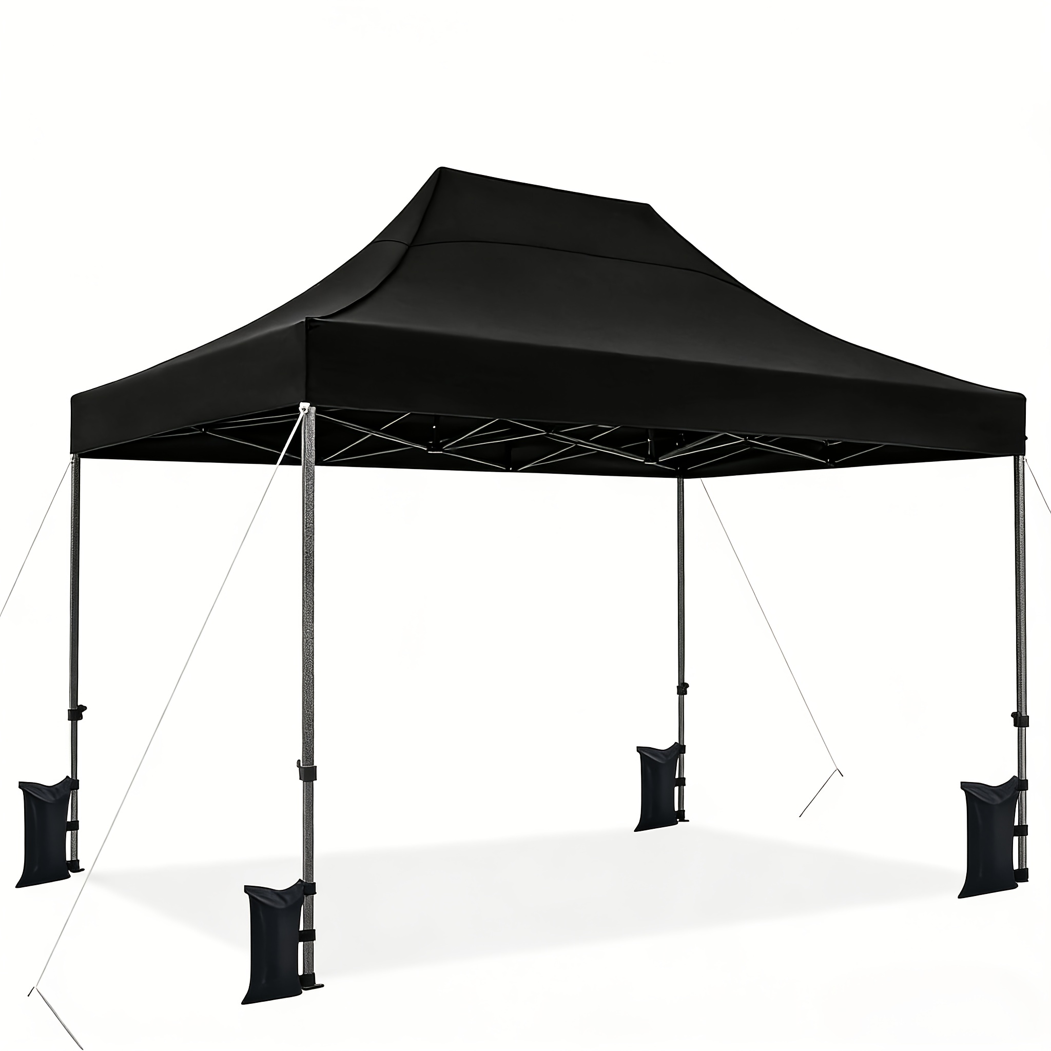 Heavy Duty Pop Up Canopy Tent Carport, 3*4.5m Commercial For Wedding, Parties, Adjustable Outdoor Canopy With Wheeled Carry Bag