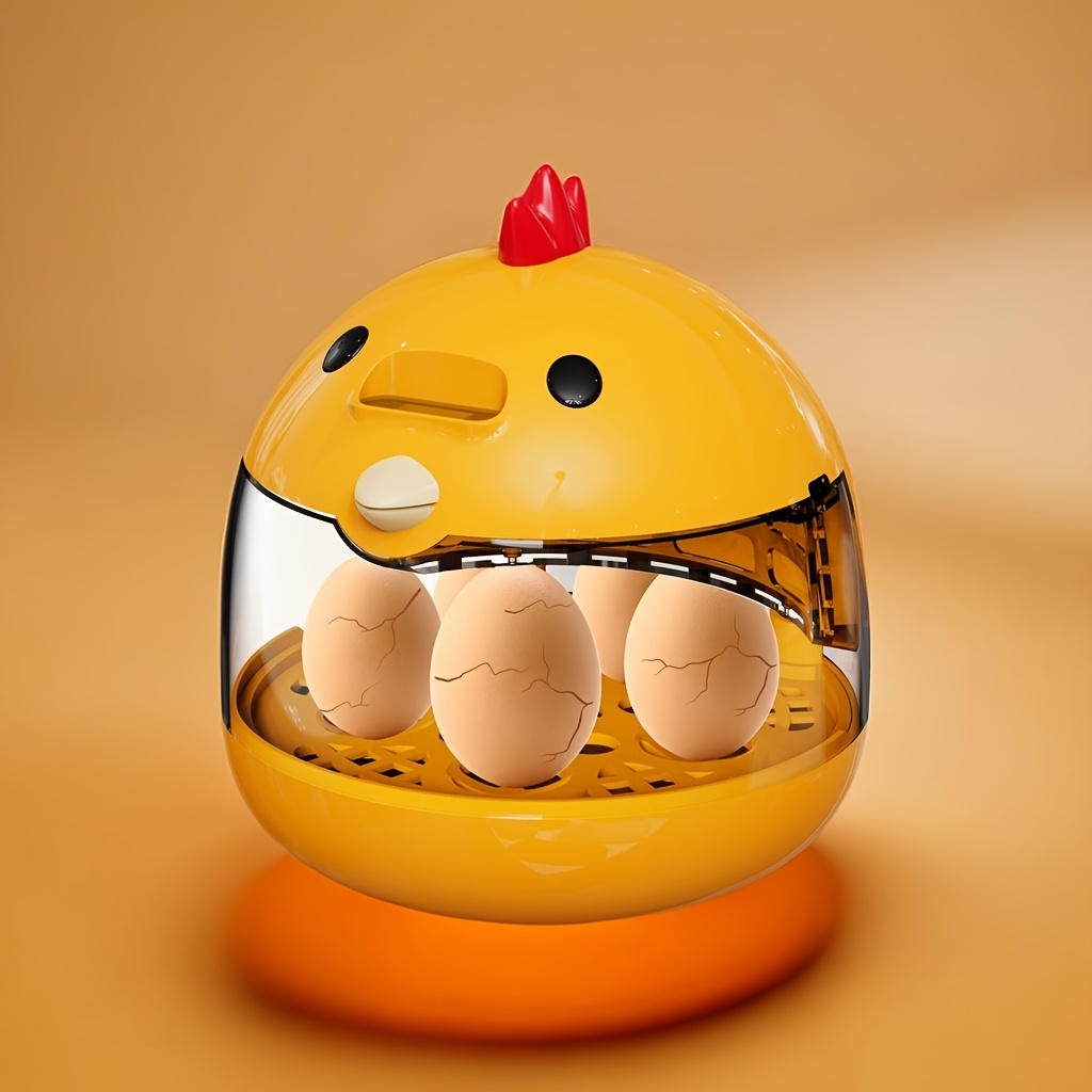 1pc, USB-powered Egg Incubator for 6/12 Small Transparent Shells - Automatic Bird Egg Hatcher with Yellow Plastic Design, Clear Lid for Easy Observation, Compact Animal Incubation Device | Transparent Top Hatchery | Plastic Structure, Detachable Cover, Suitable for Various Egg Types, Ideal for Indoor Use