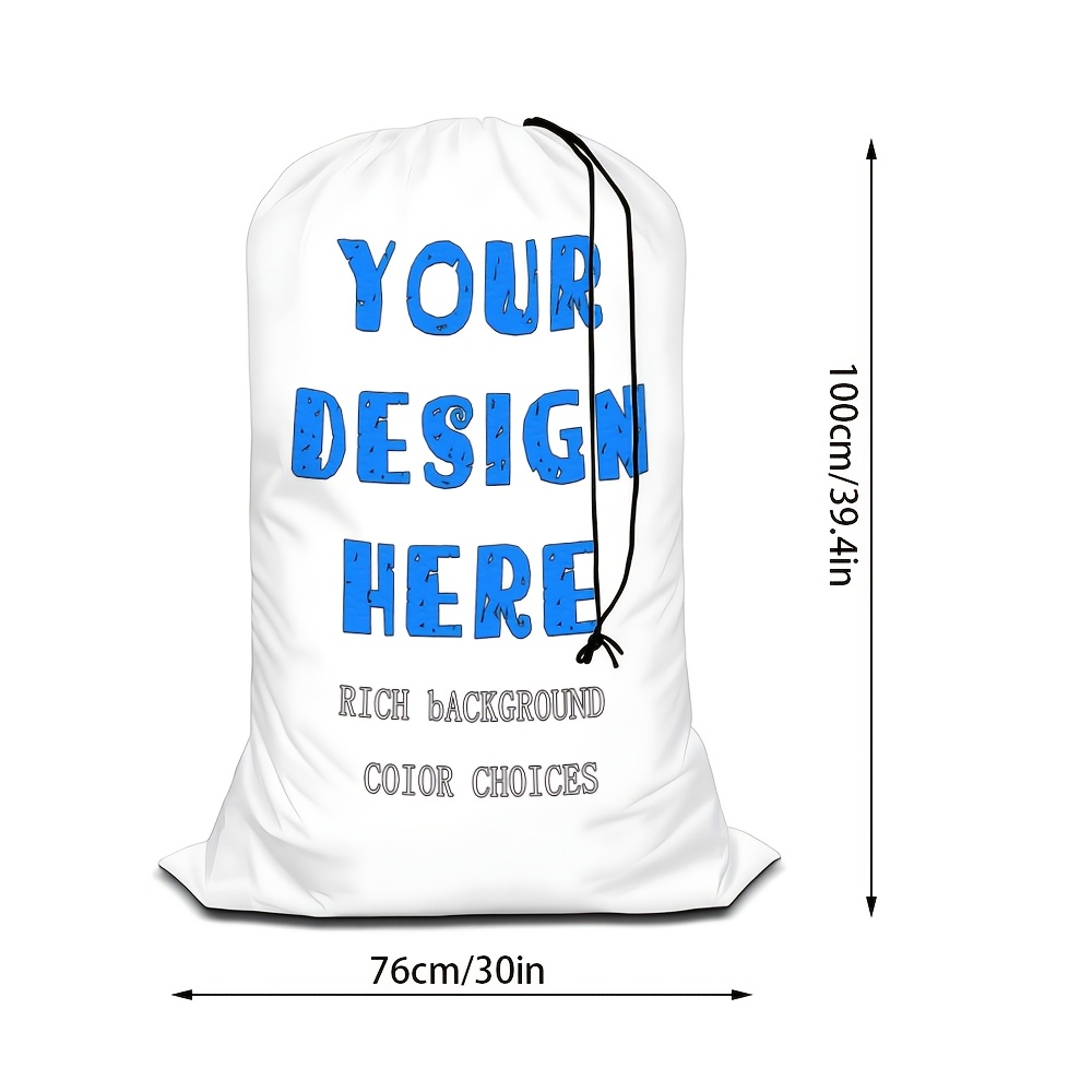 TEMU Customized 1 Large Drawstring Laundry Bag, Personalized Laundry Bag With Your Photo Print, Storage Bag, Dirty Laundry Sorting Bag, Laundry Bag.