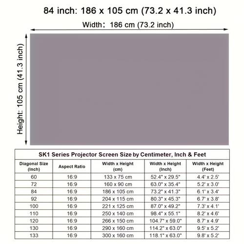 80 120 inch hd projector anti glare screen compatible with 4k projection effects maximizes screen animation and 3d effects foldable suitable for home theater outdoor use office classroom