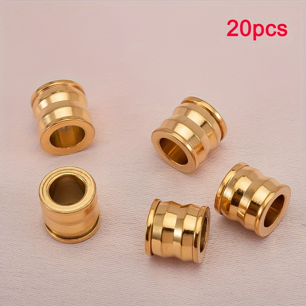 E-shop 20 Stück 8mm 304 Edelstahl Spacer Perlen, Großes Loch Reifen Perlen Anhänger für Halskette und Armband Schmuckherstellung Zubehör