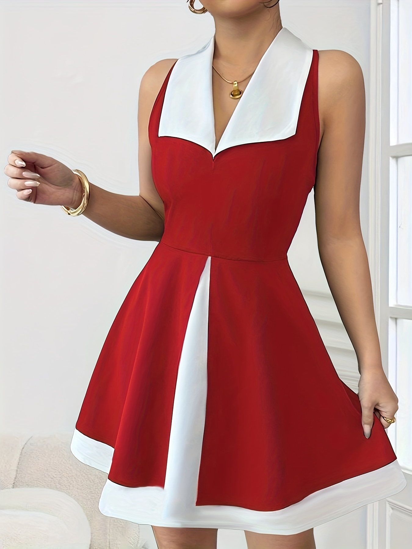 robe femme a line bureau à décontracté bleu marine col Temu