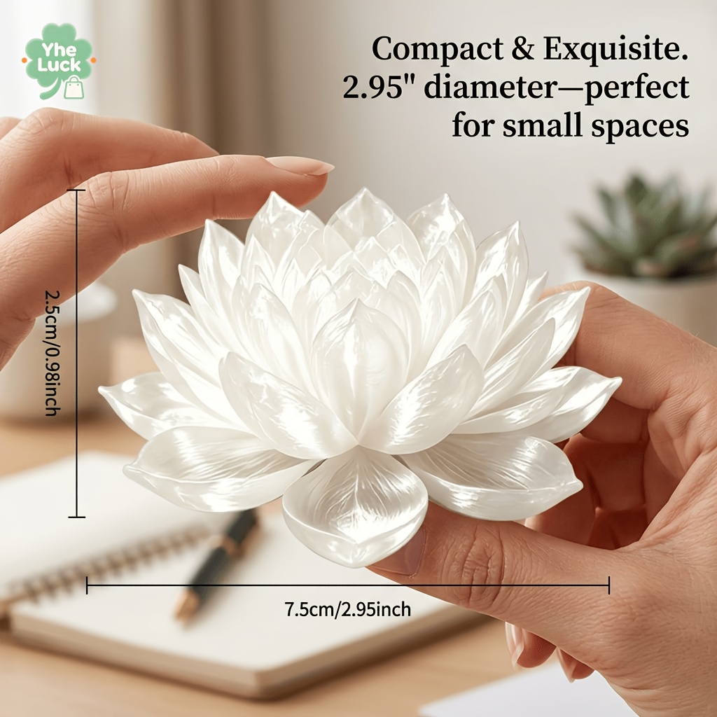 TEMU 2pcs Multi-functional Lotus Decor Set - Small Vase For Flower Arrangement And Incense Holder, 3d Texture, Suitable For Fine Branches And Regular