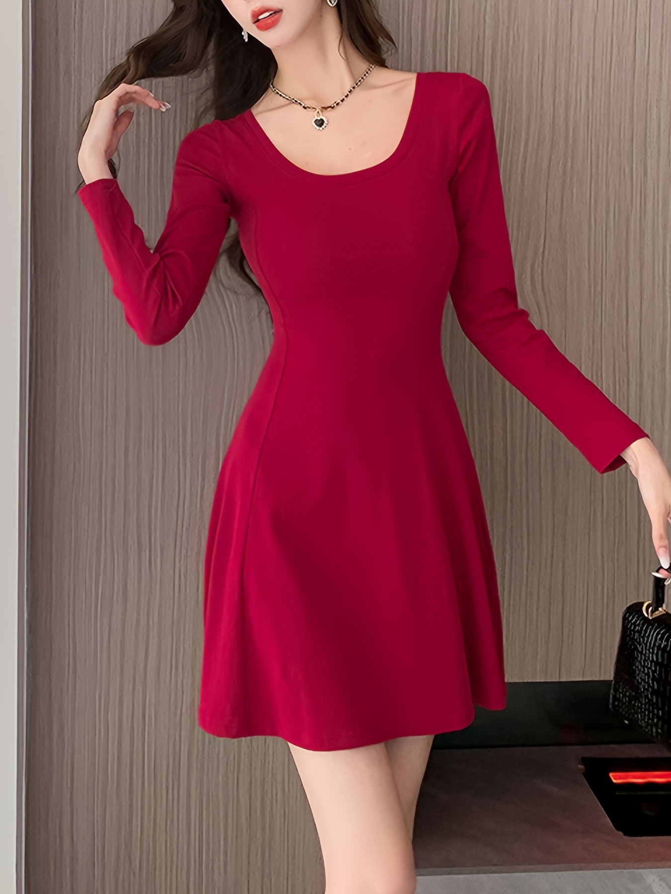 Women'S Sexy Formal Party Dress Long Sleeve A-Line mini skirt, Flared  hem, Elegant Evening Outfits for Women Fall/* Date