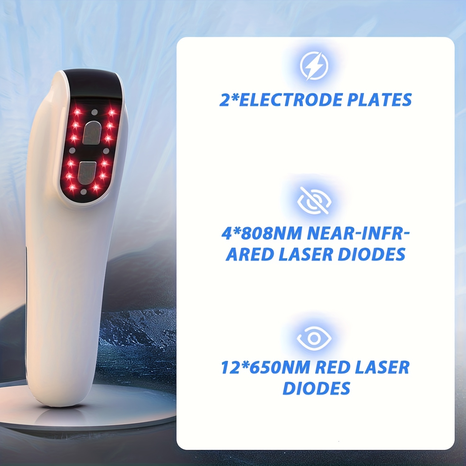 Upgrade Cold Laser Relax Device, 2-in-1 Laser Relax Device (4x808nm +12X650nm), Red LED Laser Light Relax for Deep Tissue, Joint And Muscle Care