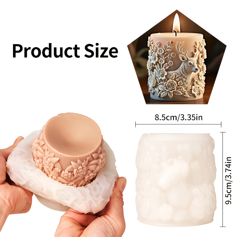 Image of Candle Molds, Where Nordic Reindeer The Cold Plum Of , Encapsulating A The Wax Core. This Silicone Mold For Candles Is A Gentle Gift From , Suitable For Scented Candles