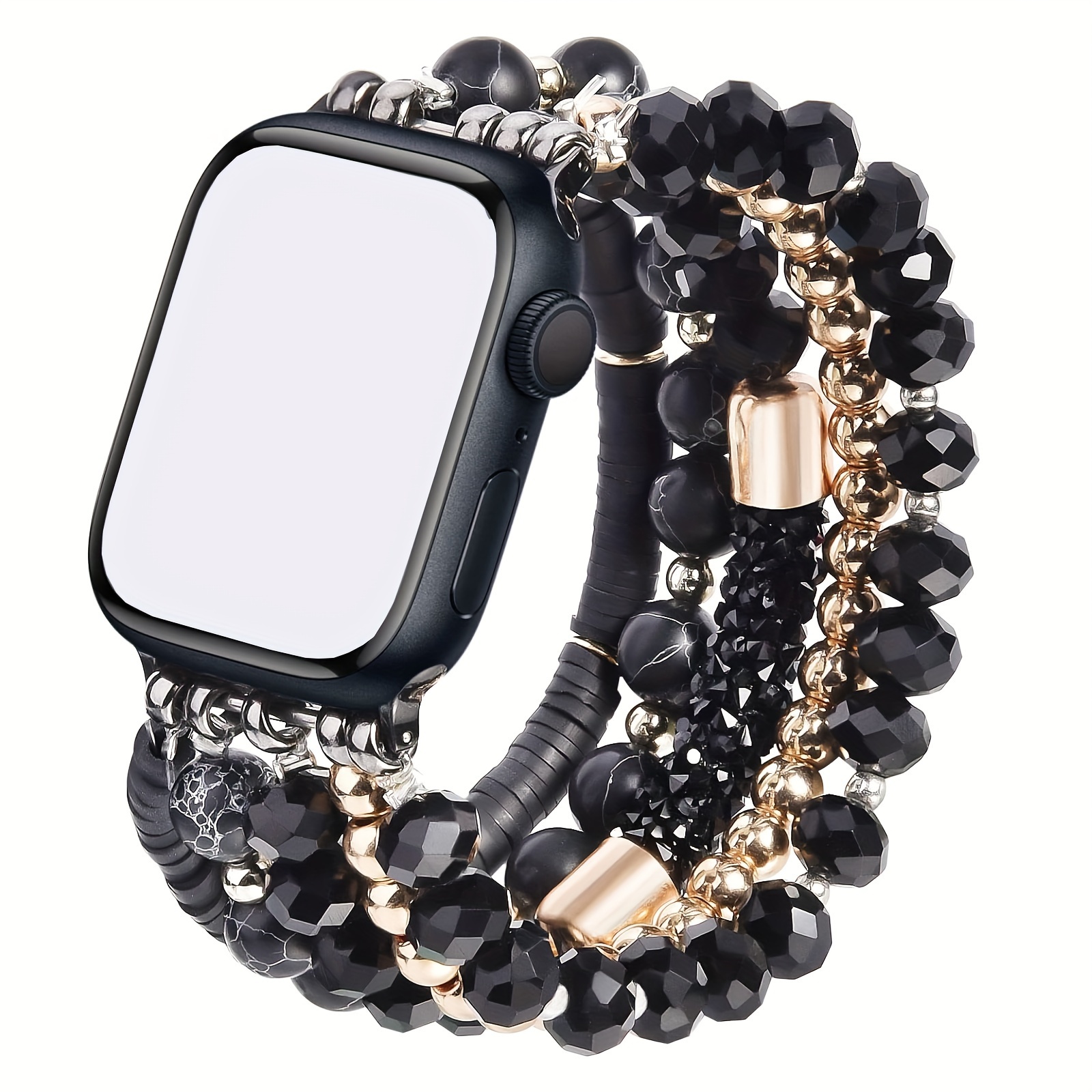 

Women Fashion Bracelet Compatible For Watch Band 40mm/38mm/41mm Series 8 7 Se 6/5/4 Cute Handmade Crystal Beads Stretchy Watch Strap For Iwatch Bands Series 3/2/1 Replacement