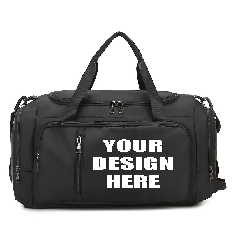 TEMU Customizable Text/image Travel Bag Large Capacity Handheld Backpack, Multi-functional Fitness Sports Style Multi-functional Crossbody Luggage