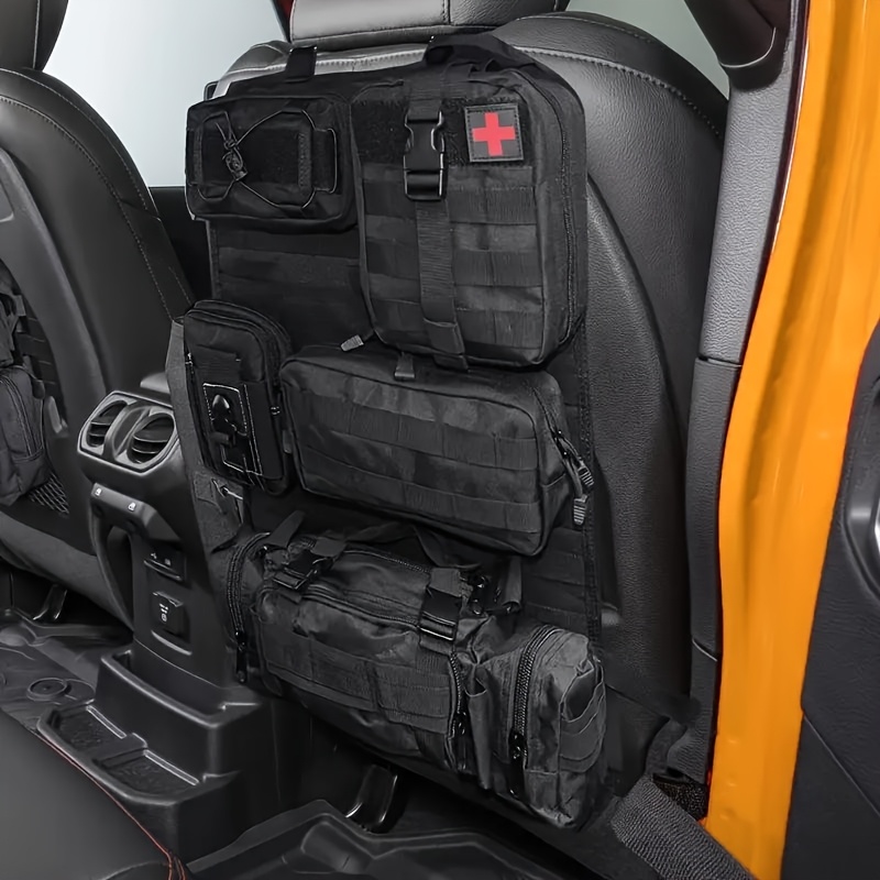 

Universal Tactical , Car Seat Back Bag, Vehicle Panel Protector Organizer With 5 Different Size Detachable Molle Pouch, Fits For Jeep, Truck, Suv, Etc