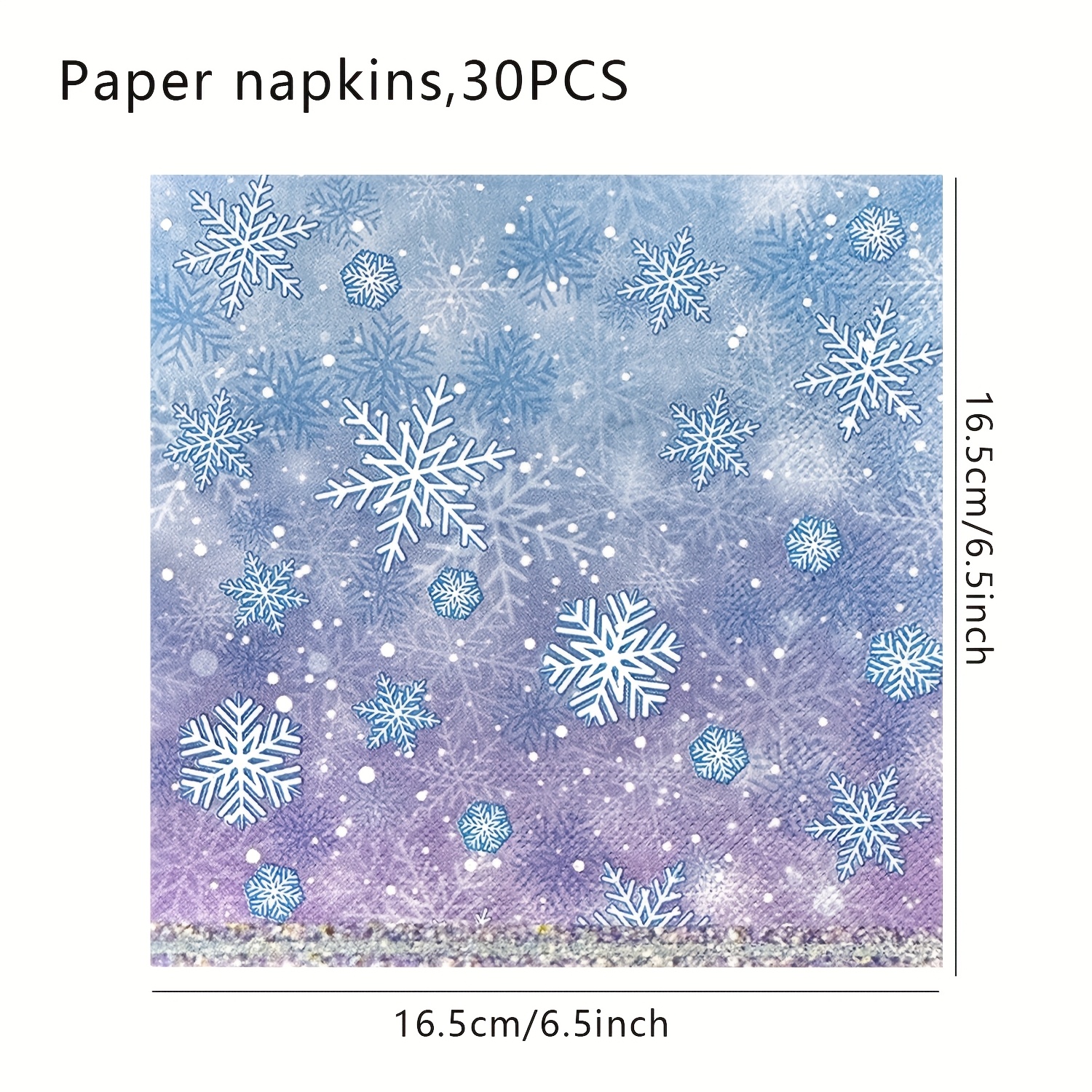 Image of Christmas Snowflake Dinner Napkins, Disposable Blue Lunch Paper Napkins, Snowflake Themed Party Decorations, Birthday Napkins, Winter Celebration Supplies For Halloween、christmas