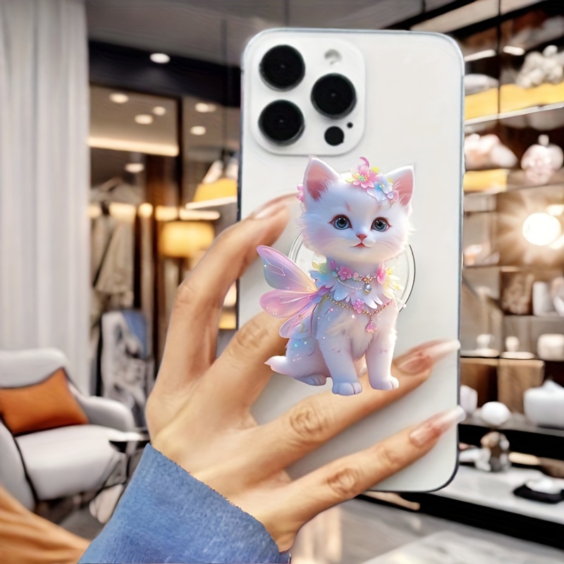 

A Beautiful Cat Phone Holder, Easy To Carry, Suitable For Mobile Phone Cases, Portable , Light Luxury, Decoration - Gift