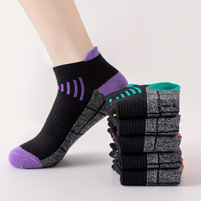 12 pairs womens sports socks breathable moisture wicking   toe and heel support colorful striped design suitable for sports and everyday wear machine washable fabric Product details 6
