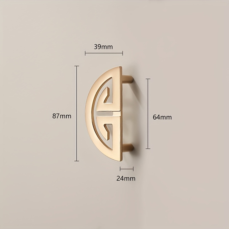 TEMU New Chinese Style Wardrobe Door Handle Golden Cabinet Door Handle Drawer Shoe Cabinet Handle Lengthened Handle Furniture Hardware Single