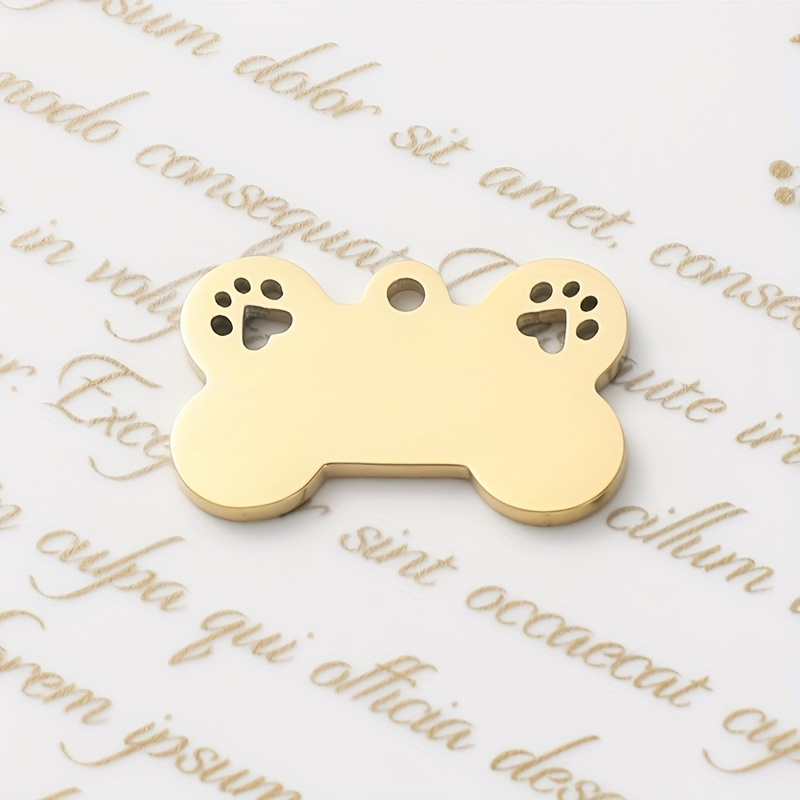 hollow dog claws golden and silver customizable pet listing cats and dogs birthday   cards anti lost   nameplates Product details 2