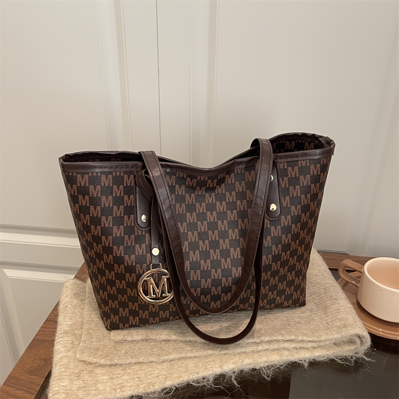 TEMU Dames Tote Bag 2026 Lente Nieuwe Trendy Fashion Print PU Unieke Niche Capaciteit Fashion Commuter Schoudertas Capaciteit