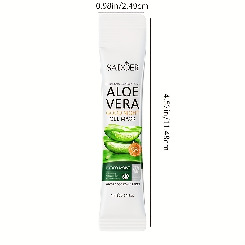SADOER 20pcs Aloe Goodnight Gel Mask, Sleep Mask, Containing Aloe Vera Extract, Designed for Facial Care, Hydration, Brighten, Moisturizing. No-rinse, Small Strip Packaging. Gentle and Non-irritating, It Serves as an Ideal Travel Companion, Skincare - Image 5