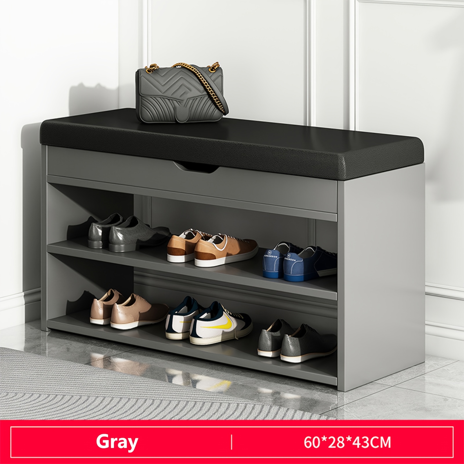 TEMU Shoe Rack For Entrance Shoe Cabinet Storage With Storage Organizer Closet With Bench Shoe Organizer With Shoe Storage Apartments Furniture For Home, Corridors