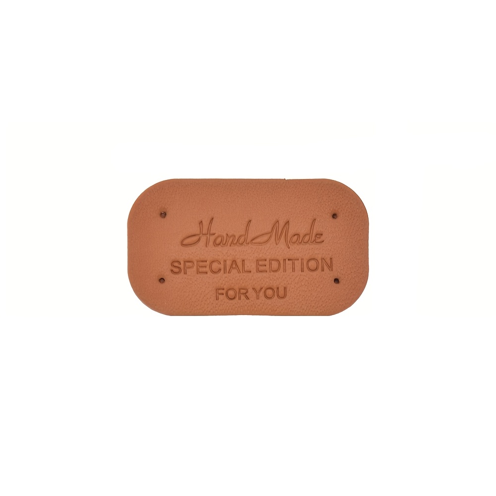 Image of 24pcs Handmade Faux Leather Tags With Rounded Corners - Brown/, Perfect For Clothing, Suits, Coats, Socks, Shoes, Hats & Bags