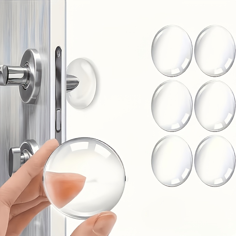 5pcs Set Of Transparent Self-adhesive Wall Protectors | Noise-reducing Design, Suitable For Home And Office Use, , Includes Stoppers