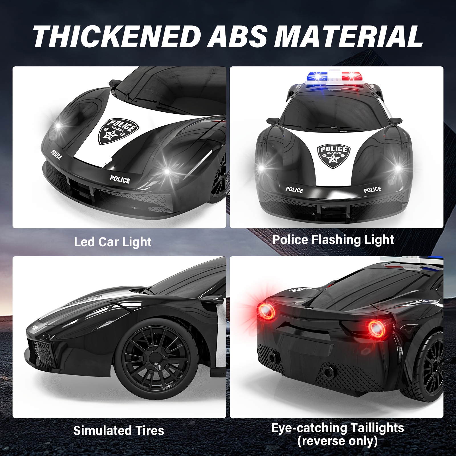 [RC Police Car] 1pc Remote Control Car Toys, RC 1:24 Scale Police Car | USB Rechargeable Battery, Long-Lasting Playtime