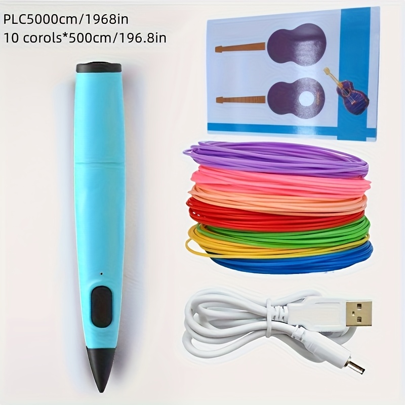 Set of USB 3D Drawing Pens Low Temperature, PCL Filament, Including 3D  Pen Consumables, Data Cable, Ideal Creative Gift Set for Chi