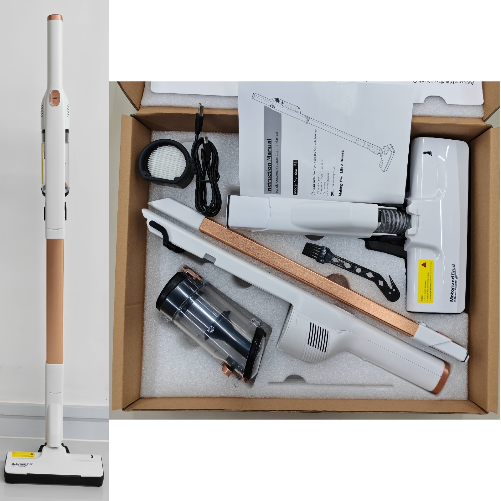 Image of Lubluelu Wireless Battery Vacuum Cleaner, 20000pa Ultralight Handheld Vacuum Cleaner With Type-c , Floor Brush, Efficient Hepa Filter System For Hard Floors Pet