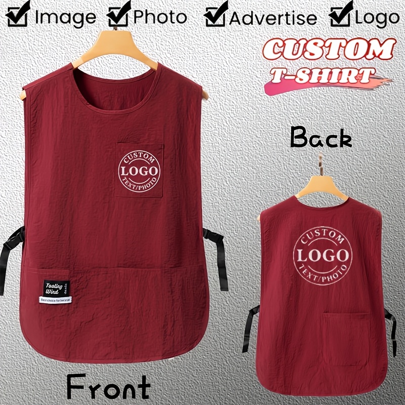 TEMU Custom Name Logo Apron Bib, Suitable For , Bakers, Food Service - Apron Kitchen, Restaurant Equipment, , Men's Apron, Coffee Apron, Premium