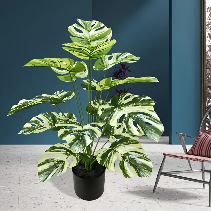 人工観葉植物 ホワイトグリーン ポトス リーフ、 デー
