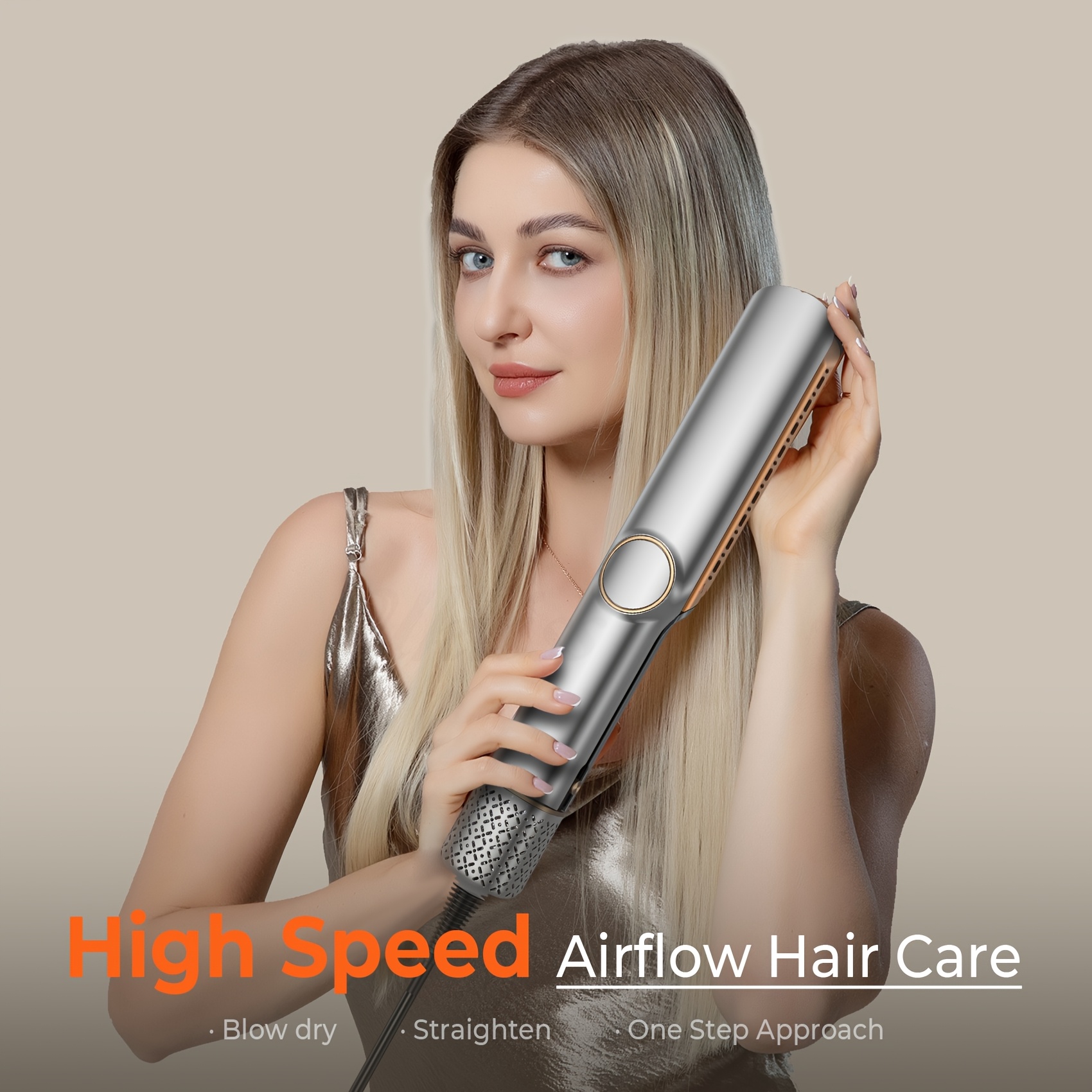 2-in-1 Wet to Dry Hair Dryer Straightener with Airflow, Rapid  Heat-Up, No Heat Damage, EU Plug, 220V-240V, 2-in-1 Hair Styling Tool for  All Hair
