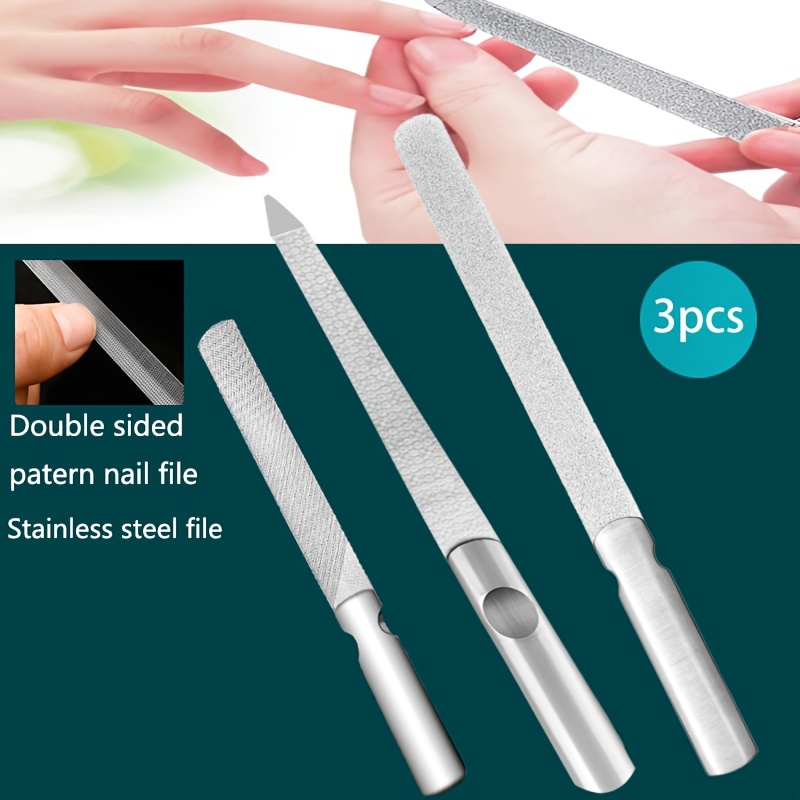 

This 3pcs Nail File Set Features Professional Stainless Steel Files Suitable For Men And Women. Are , Reusable Care Tools, Or Travel.