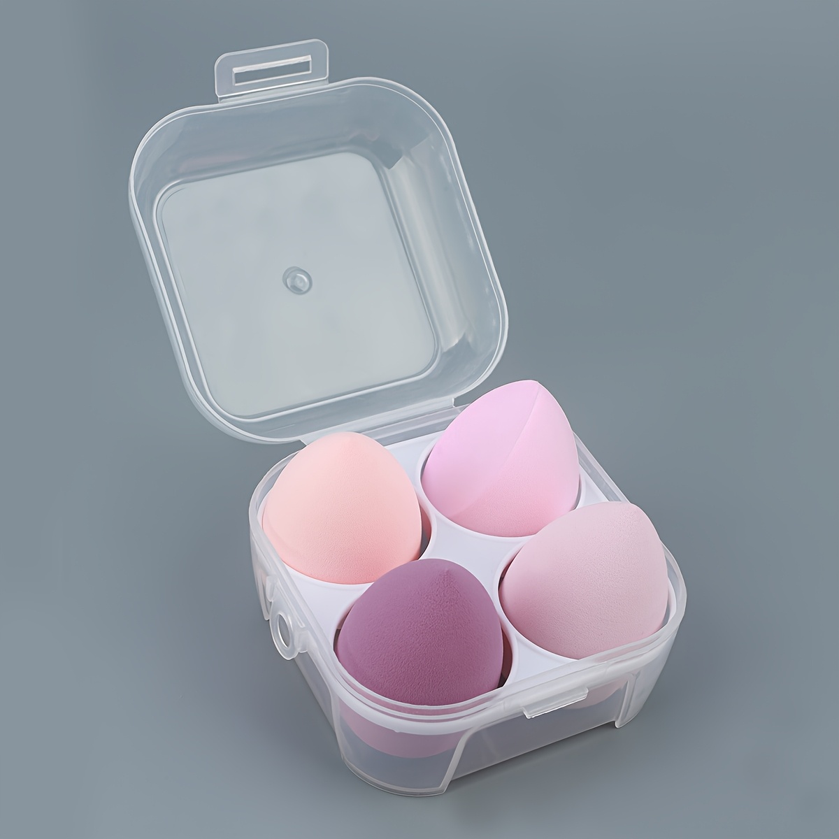TEMU 4/8 Stück Weiche Make-up- Beauty-Ei mit Aufbewahrungsbox, - und Trockenverwendung, Latexfreier Beauty-Ei Puderquaste, Geeignet für