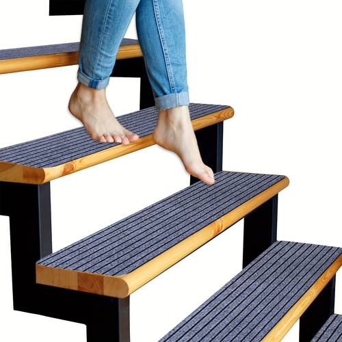 15 pack non slip stair treads carpet reusable stair runner rugs polyester tpr backing dust and wear resistant for wooden steps safe for kids elders and pets