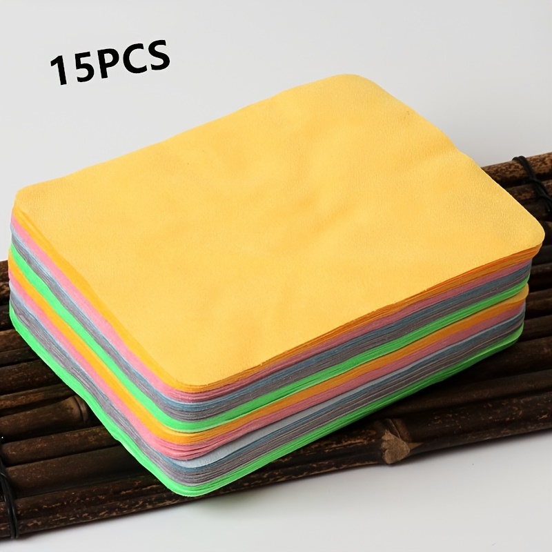 TEMU Lot de 15 chiffons de nettoyage en microfibre, spécialement conçus pour les appareils Apple, les objectifs d'appareil photo, les et les bijoux.