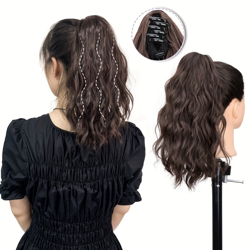 

Curly Wave Synthetic Ponytail Hair Extensions With Short Claw Clips - Daily Parties And