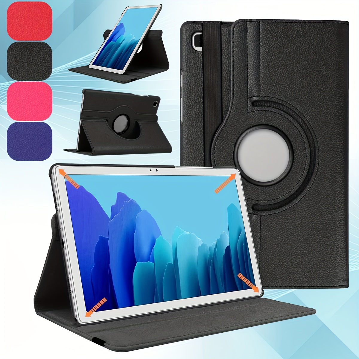 protective case with stand function for samsung galaxy tab a 10 1 inch 2019 sm t510 t515 made of pu leather with rotating multi angle support thickened design for anti drop protection details 1