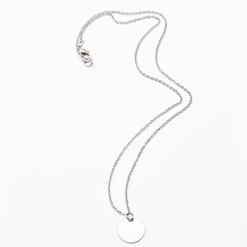 1pc Stainless Steel Easy Mirror Glossy Small Disc Thin Chain Ladies Temperament Clavicle Chain Versatile Necklace Additions
