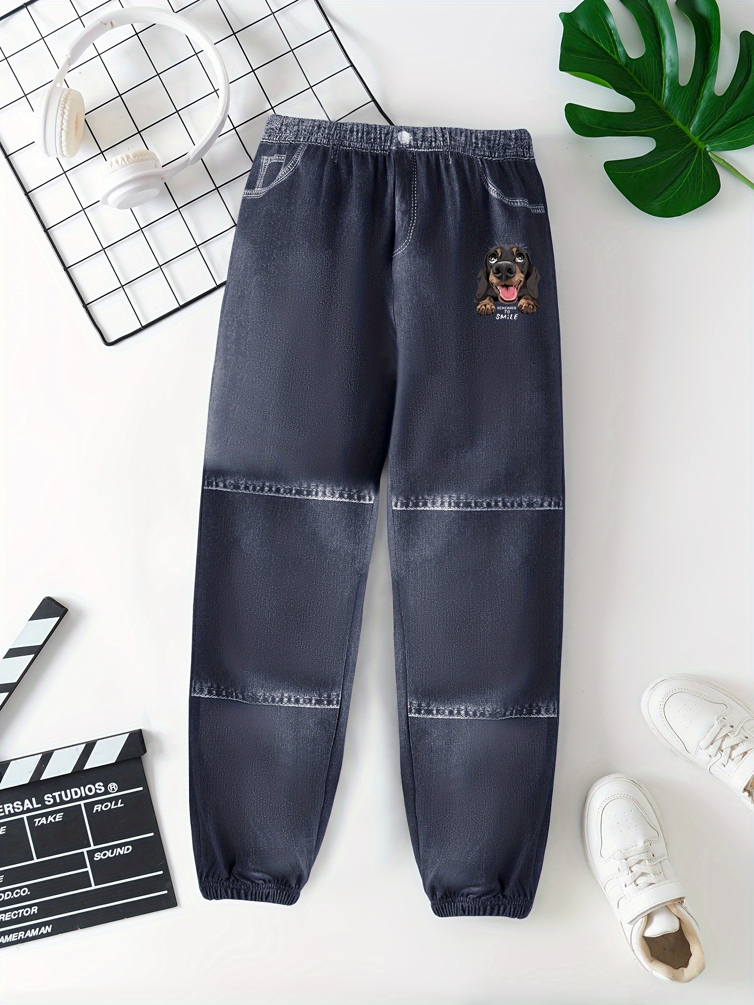 Faux Denim Pants 