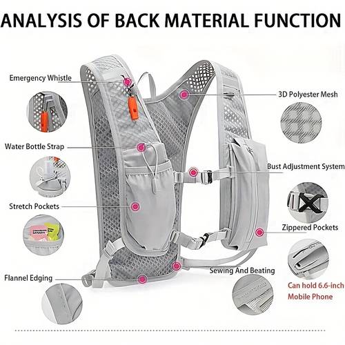 1 solid color running vest multifunctional large capacity running vest multi pocket running vest