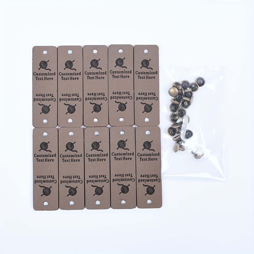 TEMU Back To School 10pcs Customizable Labels With Heart & "love" Design - Knitting, Crochet, And Garment Tags - Personalized Clothing Tags For