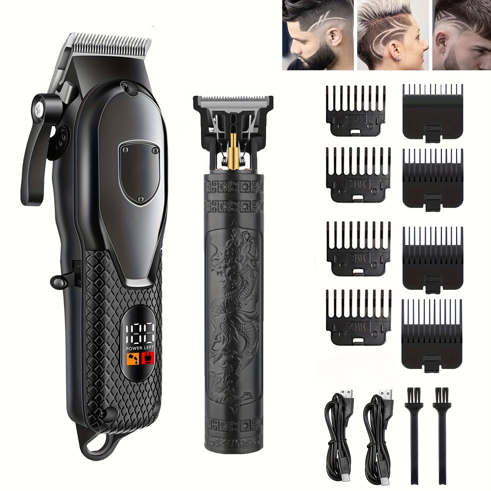 TEMU 1/2/3 Pieces Set, Professional Hair Clipper, Razor, Trimmer, Usb Charging, Suitable For Stylish Hairstyles, Birthdays, Holidays, Festival Gifts, Husbands, ,