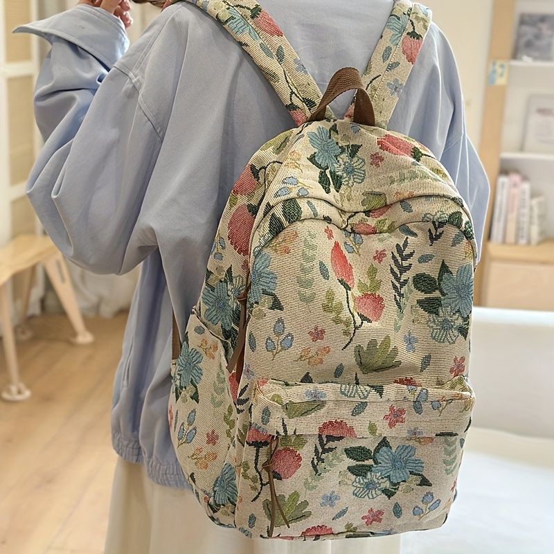 womens floral backpack lightweight large capacity school Temu